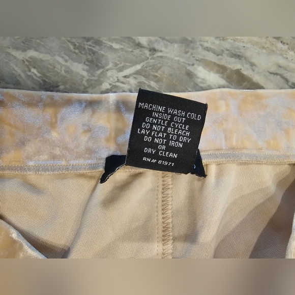 Midnight Velvet Gold Sequin Pants Crushed Velvet Back Pull-On Stretch Trousers M - Picture 6 of 12